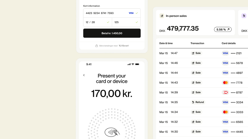 view of the vibrant payment platform