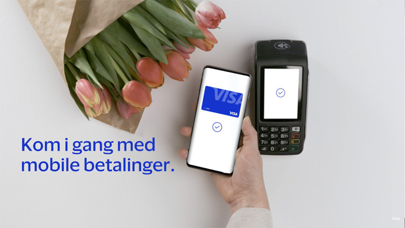 mobile and flowers with text kom i gang med mobile betalinger