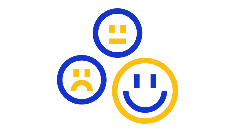 three smiley face icons