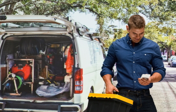 Service man on mobile